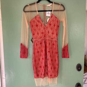 Red Mesh Dress || Luxxel